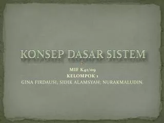 konsep dasar sistem