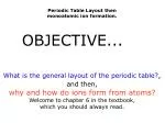 Periodic Table Layout then monoatomic ion formation. - slide 1