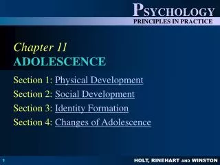 Chapter 11 ADOLESCENCE