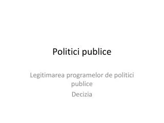 politici publice