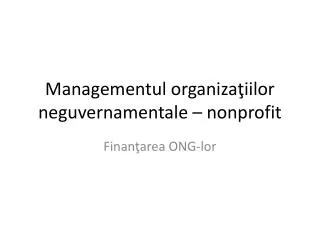 managementul organi za iilor neguvernamentale nonpr ofit