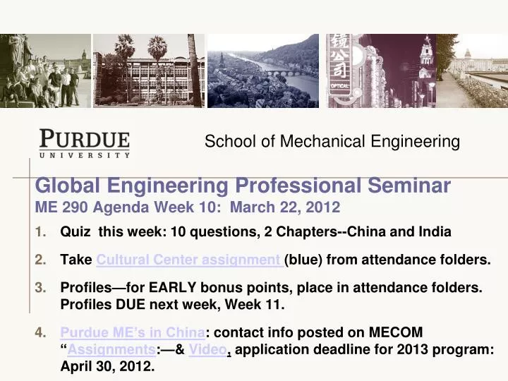 global engineering professional seminar me 290 agenda week 10 march 22 2012