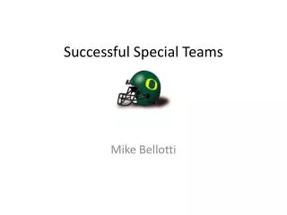 Successful Special Teams