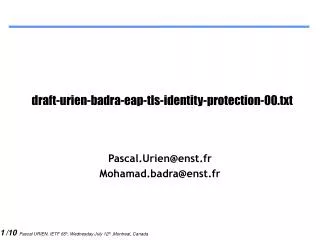 draft-urien-badra-eap-tls-identity-protection-00.txt