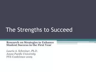 The Strengths to Succeed