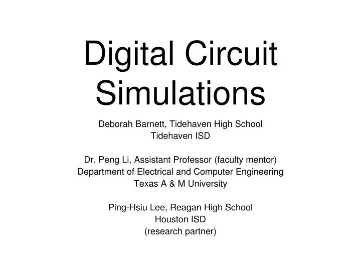 digital circuit simulations