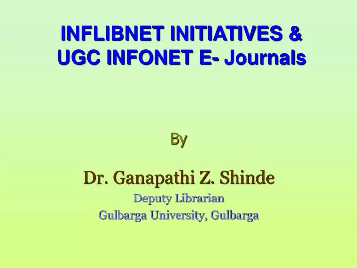inflibnet initiatives ugc infonet e journals