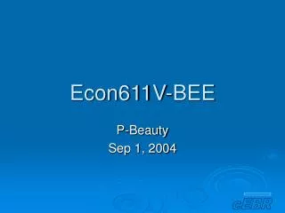 Econ611V-BEE