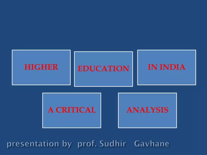 presentation by prof sudhir gavhane