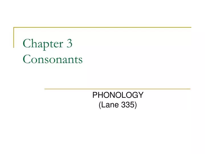 chapter 3 consonants