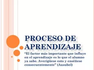 proceso de aprendizaje