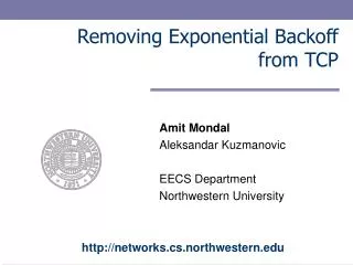 Removing Exponential Backoff from TCP