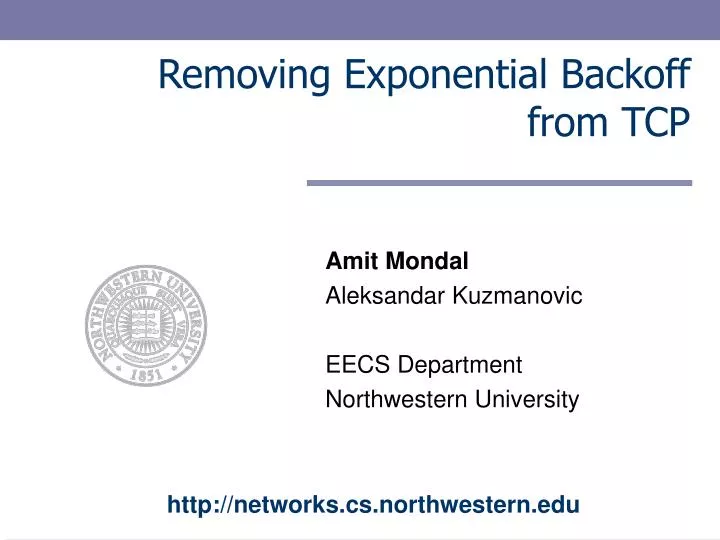 removing exponential backoff from tcp