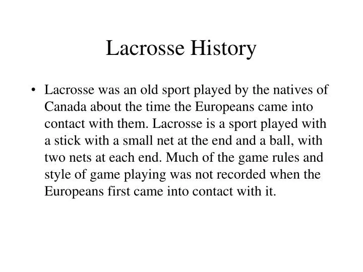 lacrosse history