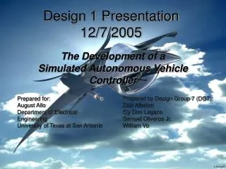 Design 1 Presentation 12/7/2005