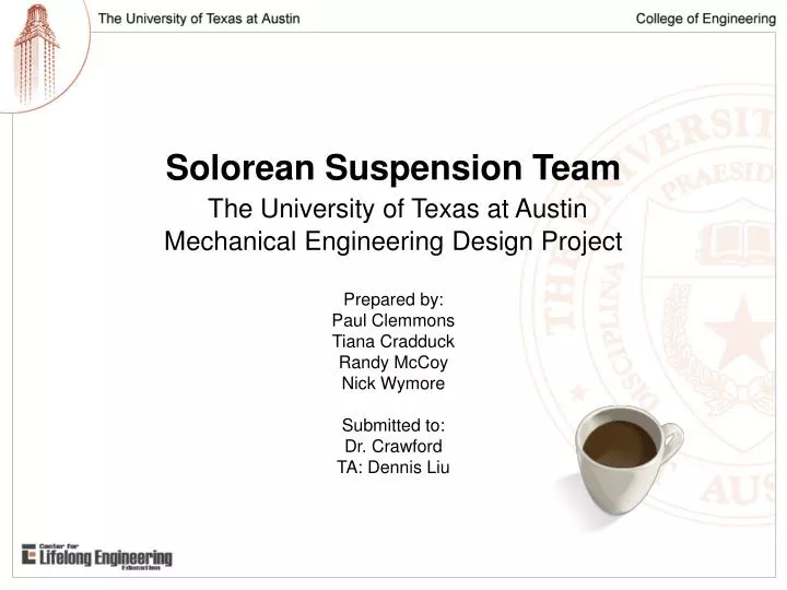 solorean suspension team the university of texas at austin mechanical engineering design project