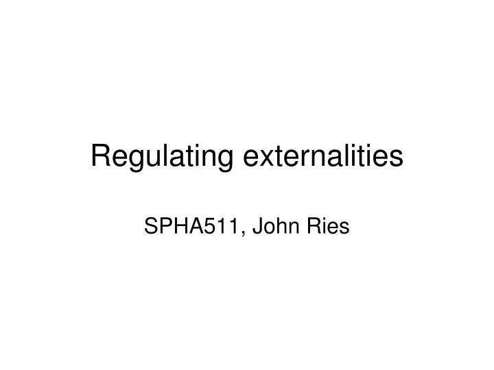regulating externalities