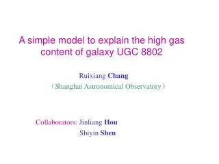 A simple model to explain the high gas content of galaxy UGC 8802