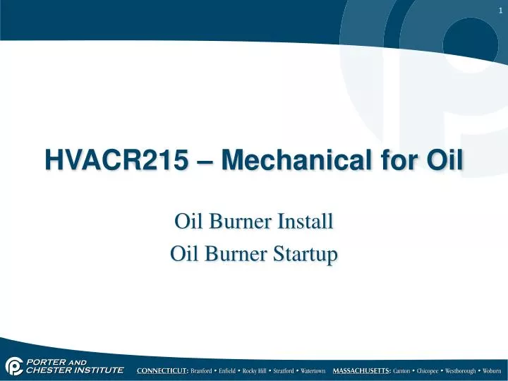 hvacr215 mechanical for oil