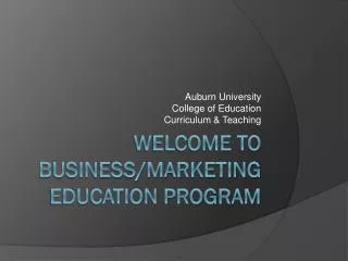 Welcome to Business/Marketing Education Program