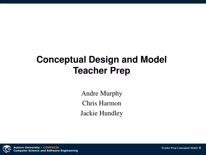 conceptual design and model teacher prep