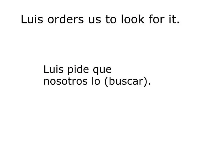 luis orders us to look for it