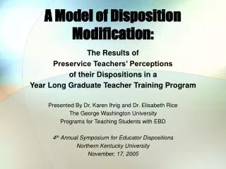 A Model of Disposition Modification: