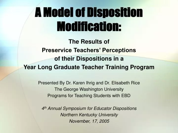 a model of disposition modification