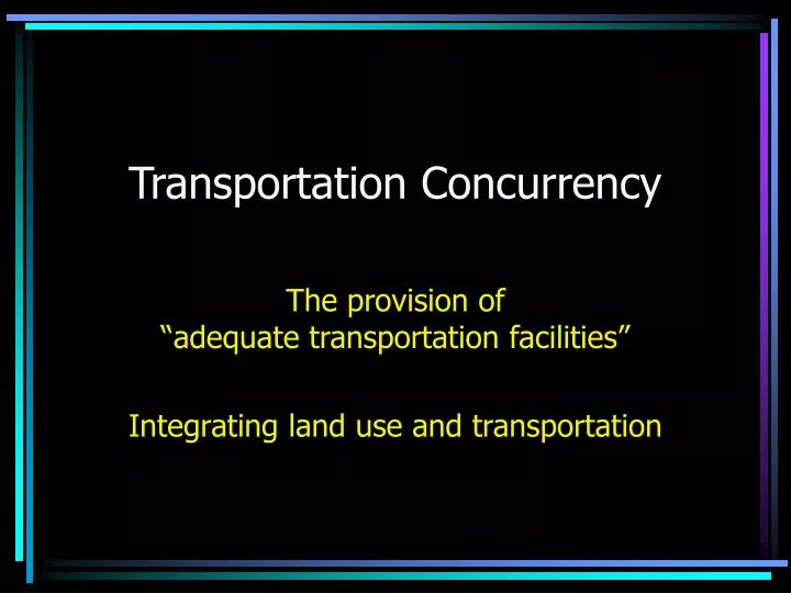 transportation concurrency