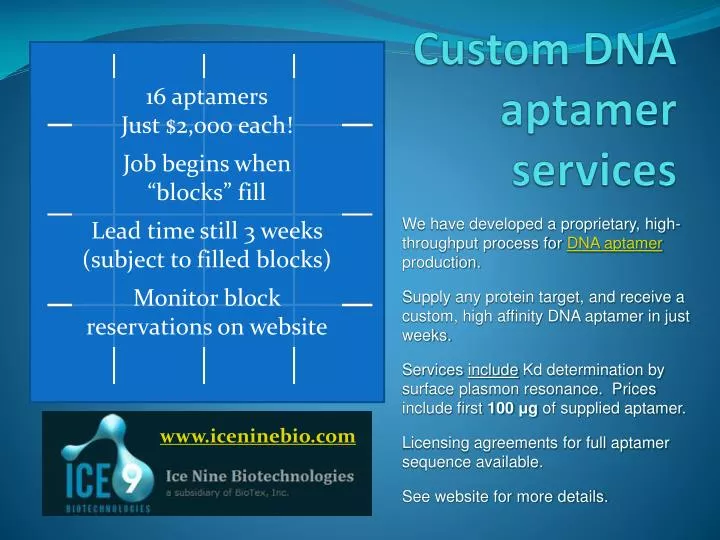 custom dna aptamer services