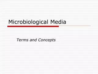 Microbiological Media