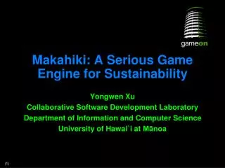 Makahiki: A Serious Game Engine for Sustainability
