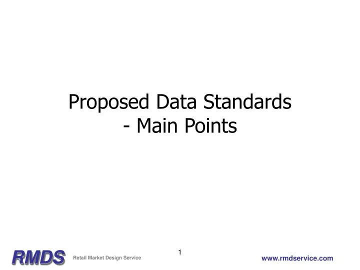 proposed data standards main points