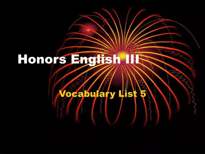 honors english iii