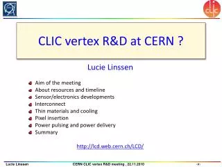 CLIC vertex R&amp;D at CERN ?