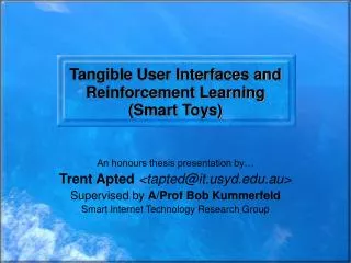 Tangible User Interfaces and Reinforcement Learning (Smart Toys)