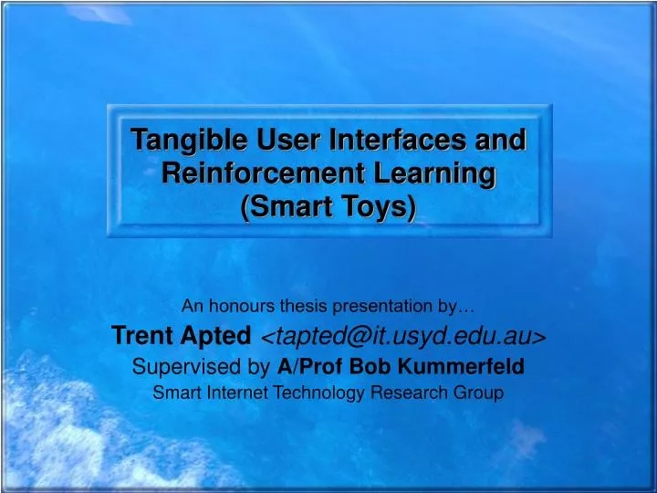 tangible user interfaces and reinforcement learning smart toys