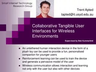 Collaborative Tangible User Interfaces for Wireless Environments