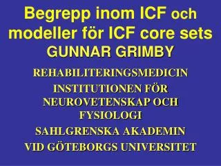 begrepp inom icf och modeller f r icf core sets gunnar grimby