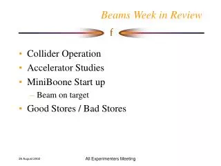 Beams Week in Review