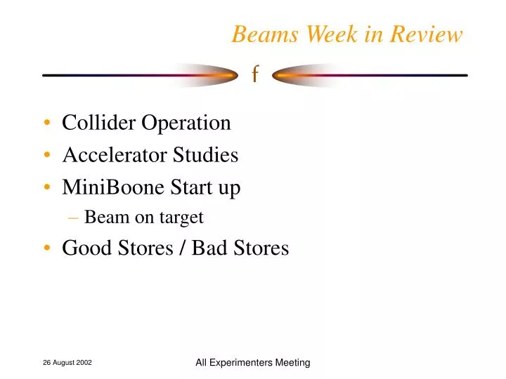 beams week in review