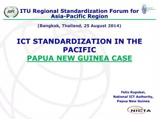 ICT STANDARDIZATION IN THE PACIFIC PAPUA NEW GUINEA CASE