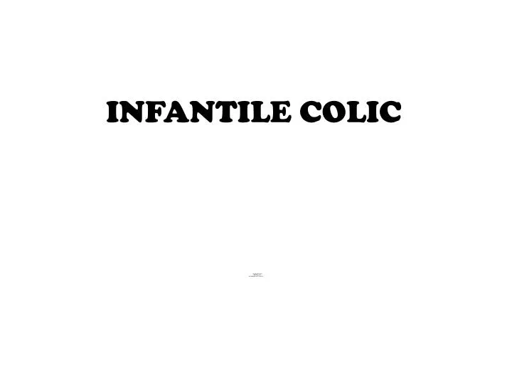 infantile colic