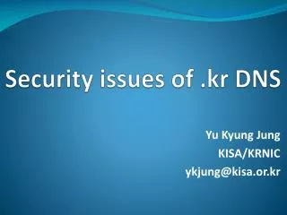 Security issues of . kr DNS