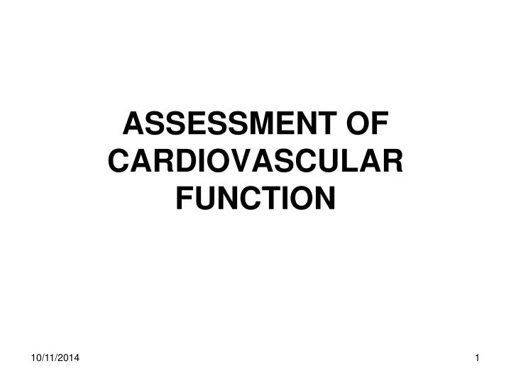 assessment of cardiovascular function