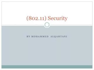 (802.11) Security