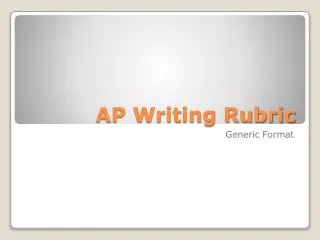 AP Writing Rubric