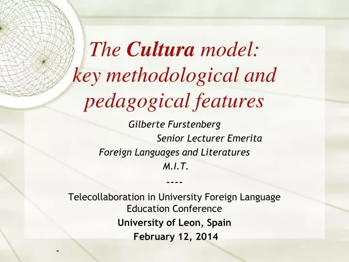 the cultura model key methodological and pedagogical features