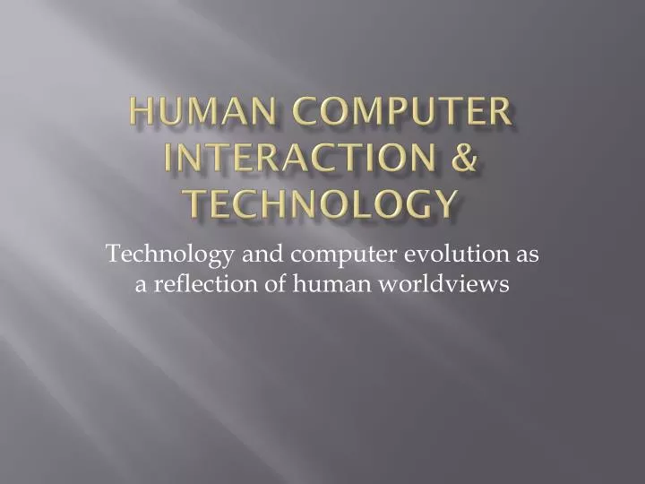 human computer interaction technology