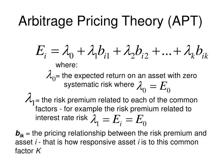 arbitrage pricing theory apt